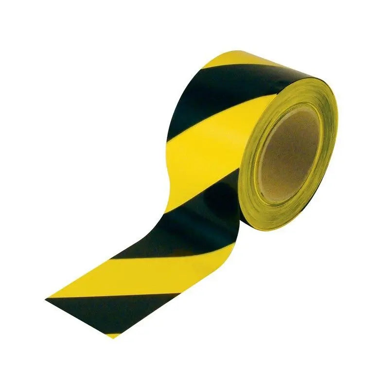Black/Yellow Barrier Tape - 100M x 75mm Exoguard