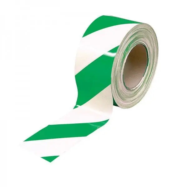 Green/White Barrier Tape - 100M x 75mm Exoguard