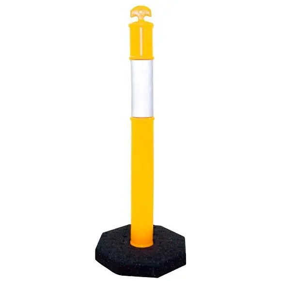 Yellow T-Top Safety Bollard with 6KG Base - Class 1 Reflective Industro
