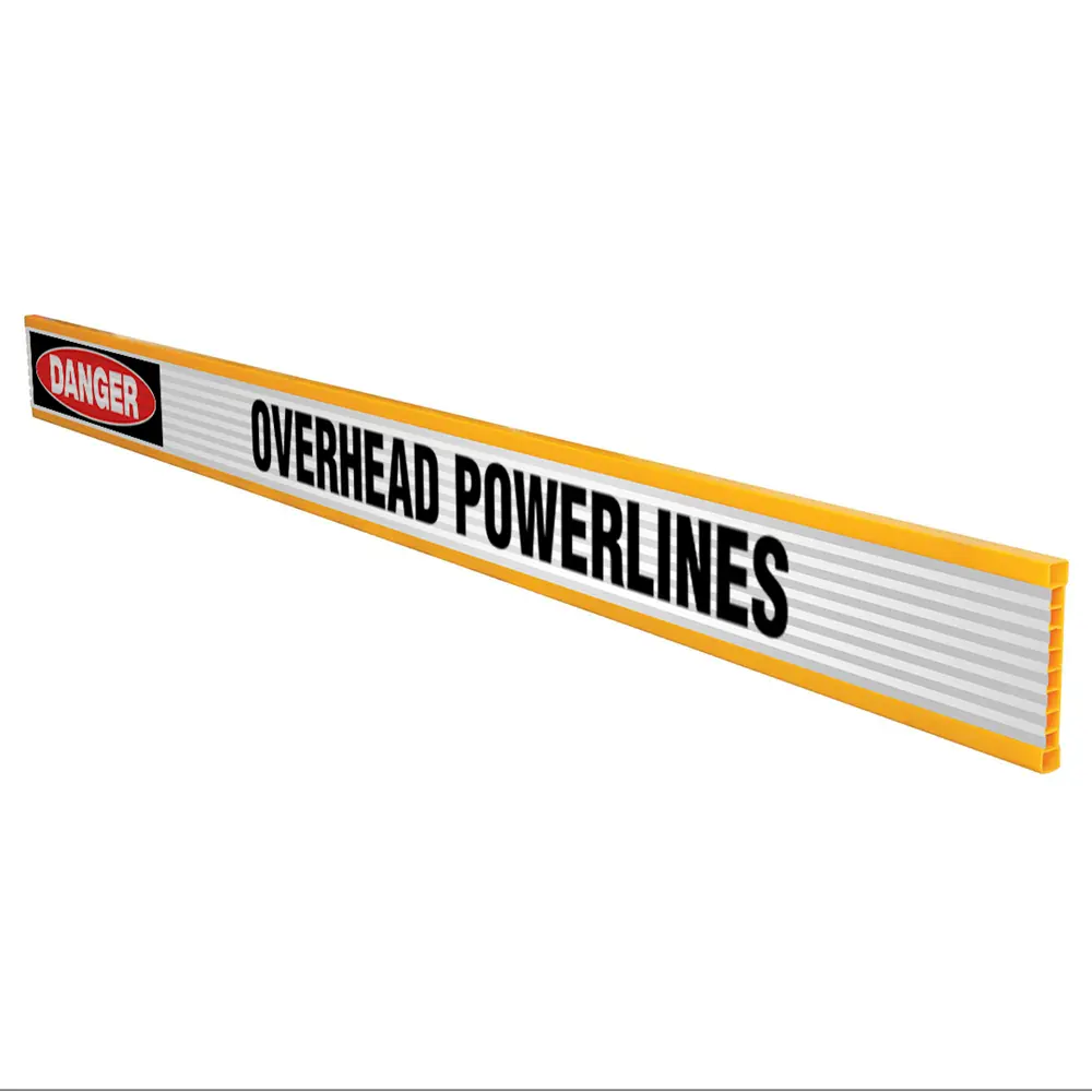 Danger Overhead Powerlines Plastic Reflective Barrier Boards Industroquip