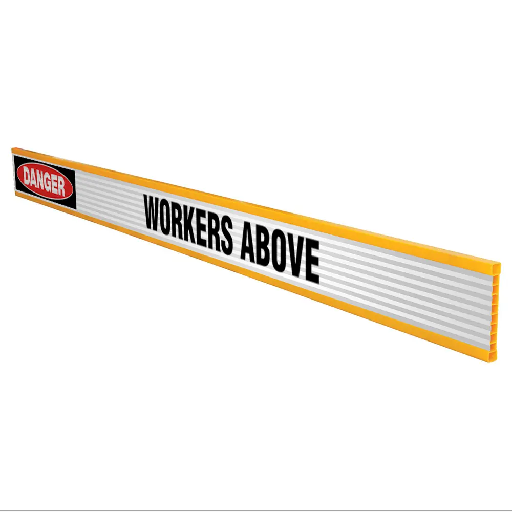 Danger Workers Above Plastic Reflective Barrier Boards Industroquip