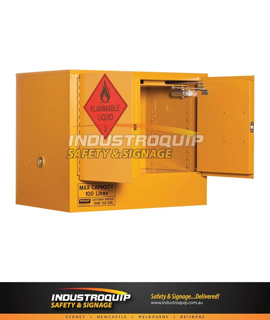 Flammable Liquid Cabinet 100 Litre - Complies to Australian Standard AS1940 - Fireproof Cabinet Pratt Safety