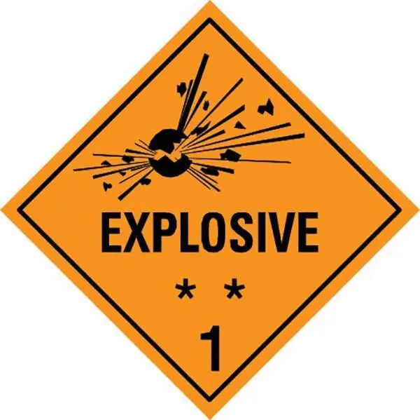 Explosive 1 Sign Dangerous Goods - 250 x 250mm Industroquip