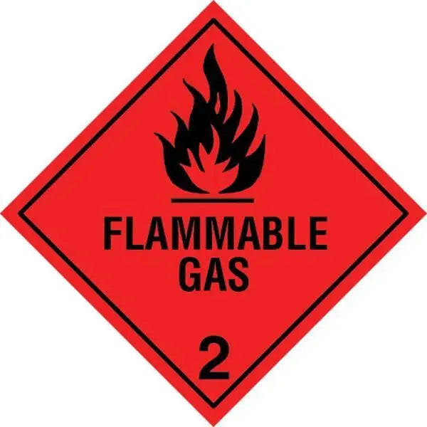 Flammable Gas 2 Dangerous Goods Sign - 250 x 250mm Industroquip