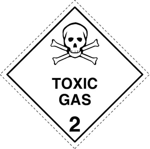 Toxic Gas 2 Dangerous Goods Sign - 250 x 250mm Industroquip