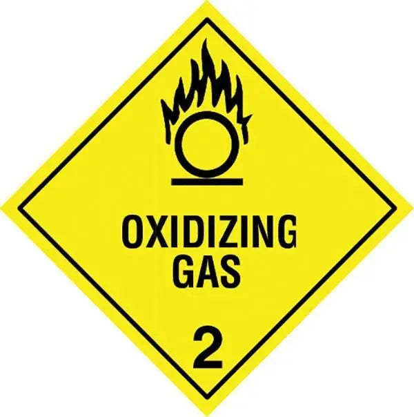 Oxidising Gas 2 Dangerous Goods Sign - 250 x 250mm Industroquip