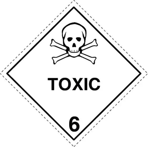 Toxic 6 Dangerous Goods Sign - 250 x 250mm Industroquip