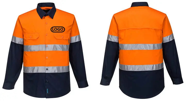 Embroidered Long Sleeve Reflective Work Shirt - Pack of 10 Portwest