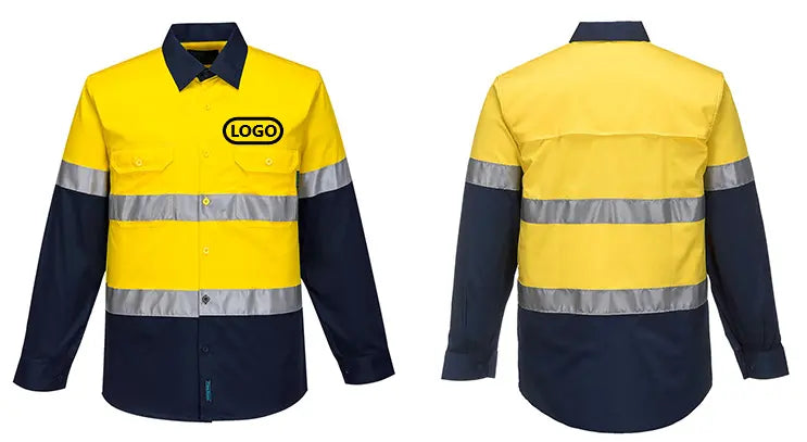 Embroidered Long Sleeve Reflective Work Shirt - Pack of 10 Portwest