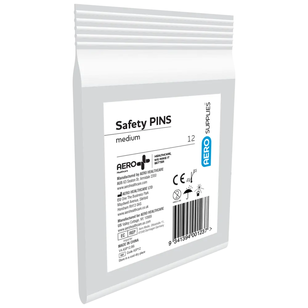 AEROSUPPLIES Medium Safety Pins Bag/12 Industro