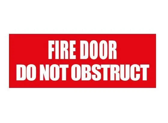 Fire Door Do Not Obstruct - 300mm x 225mm Industroquip
