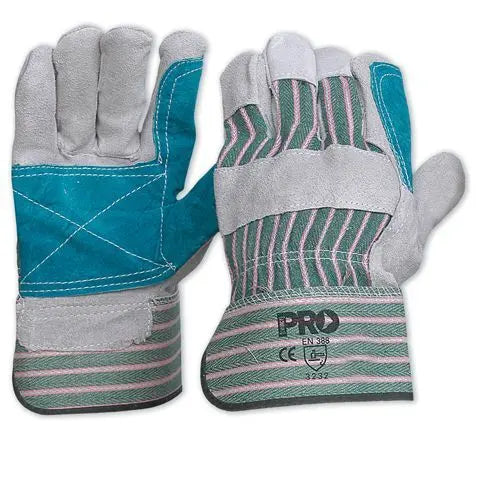 Green/Grey Stripe Gloves Industro