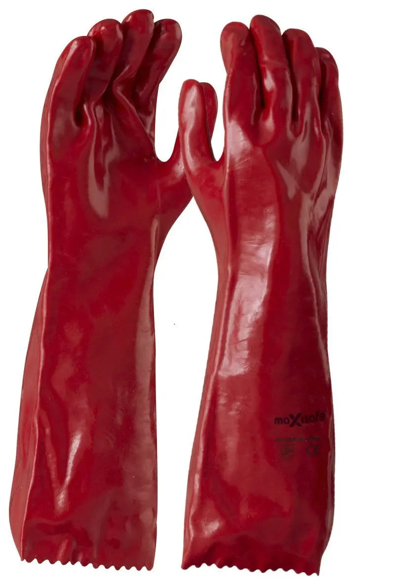 Red Chemical PVC Gloves - 45cm Prochoice