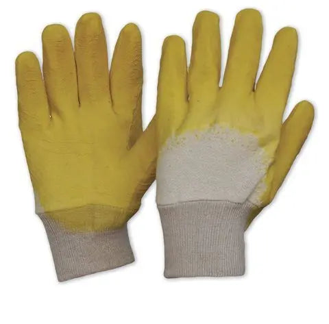 Yellow Latex Glass Gripper Gloves Industro