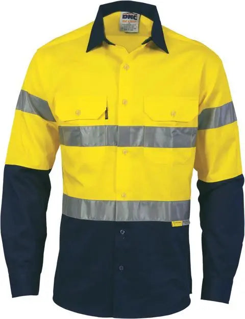 DNC™ Cool Breeze 2 Tone Cotton Drill Workshirt - Long Sleeve DNC