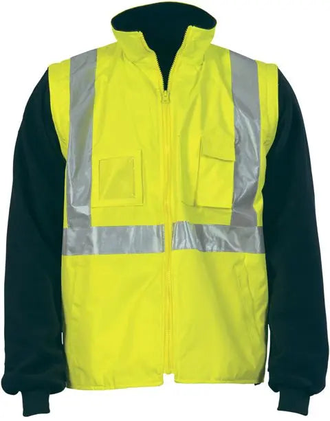 DNC™ 4 in 1' Reversible Vest Hi-Vis Cross Back with Zip Off Sleeves