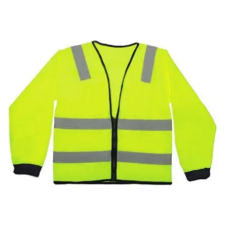 Reflective Long Sleeve Hi Vis Vest - Lime Industro