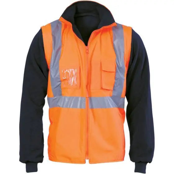 DNC™ 4 in 1' Reversible Vest Hi-Vis Cross Back with Zip Off Sleeves DNC