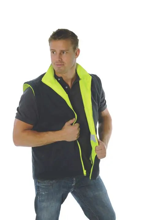 DNC™ 4 in 1' Reversible Vest Hi-Vis Cross Back with Zip Off Sleeves