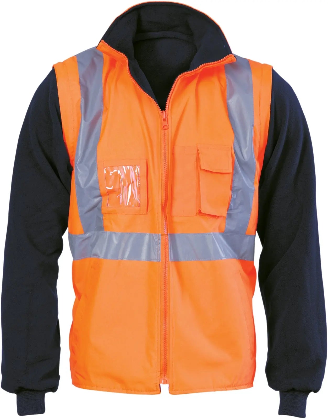 DNC™ 4 in 1' Reversible Vest Hi-Vis Cross Back with Zip Off Sleeves DNC