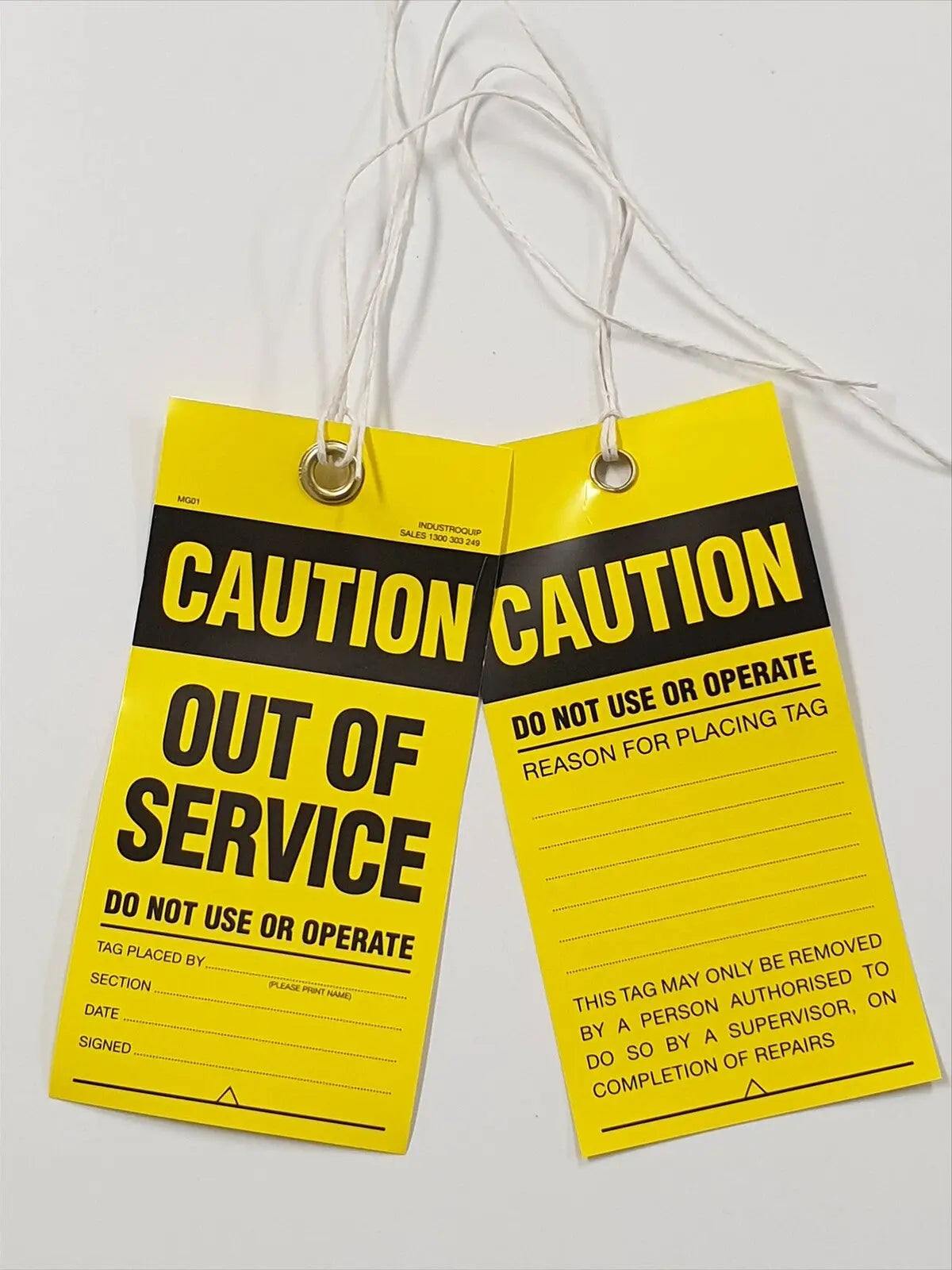 Exoguard™ Premium Lock Out Mining Tags- Out of Service-Pack of 100 Industroquip