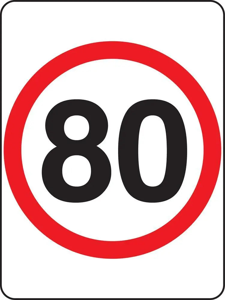 R4-1A_80 Speed Limit Sign 80KPH- Class 1 Reflective Industroquip