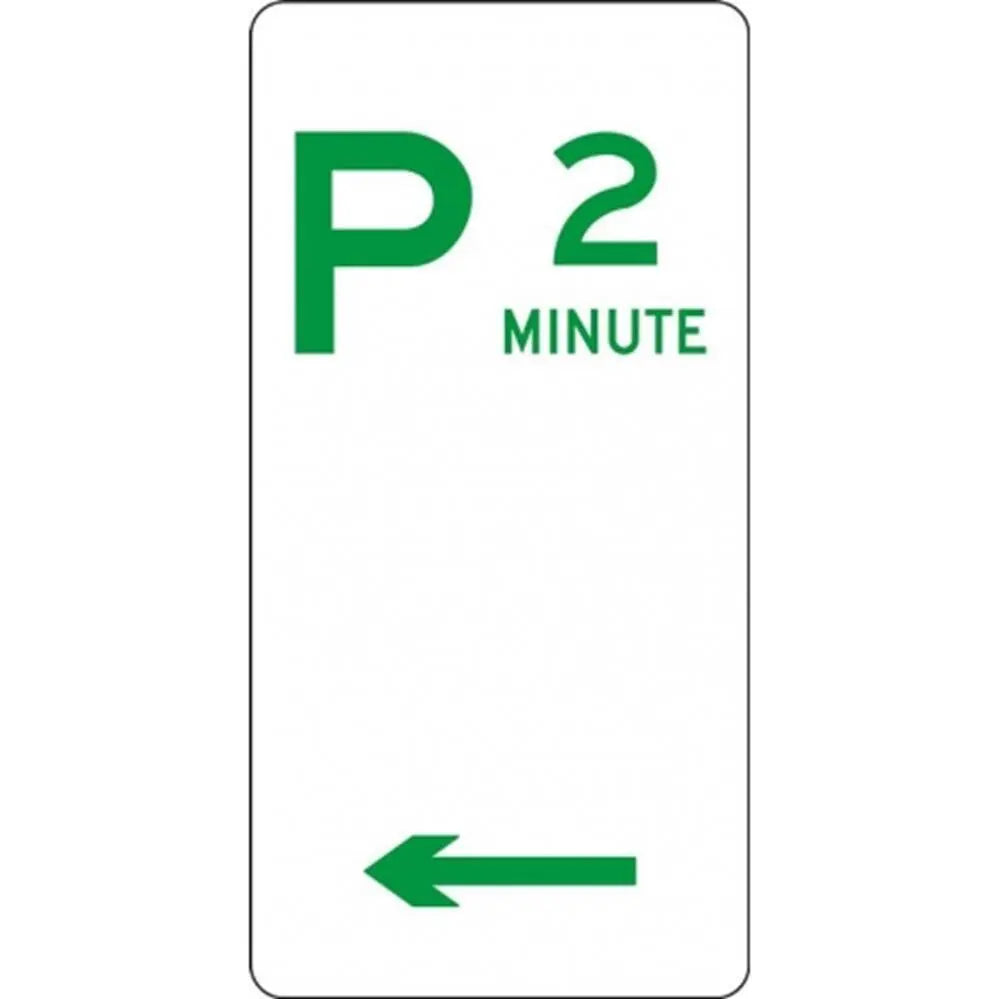 R5-12_Left Left Arrow 2 Minute Parking Sign - 225mm x 450mm Industroquip