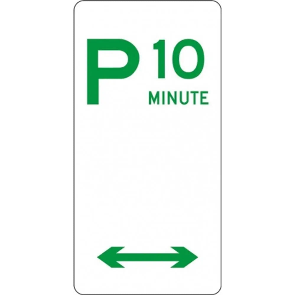 R5-14_D Multi-Directional 10 Minute Parking Sign- Class 1 Reflective - 225mm x 450mm Industroquip