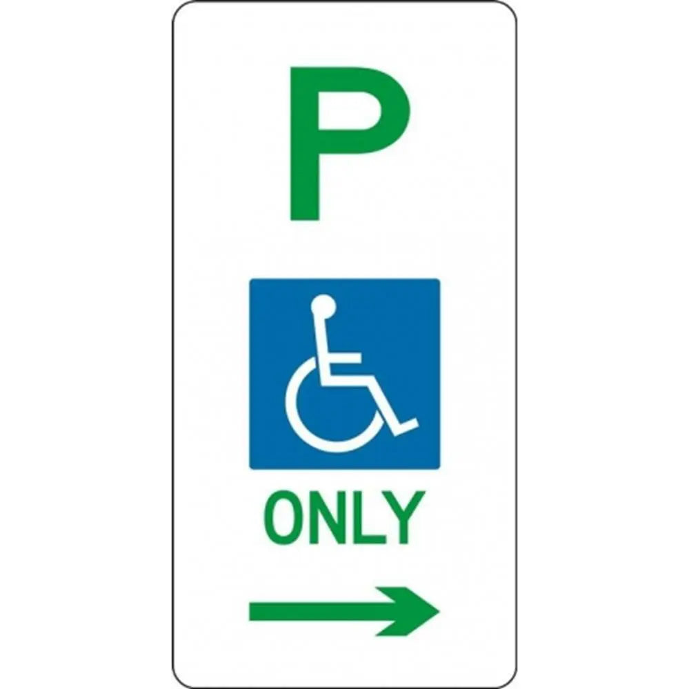 R5-31_Right Right Arrow Disabled Parking - 225mm x 450mm Industroquip