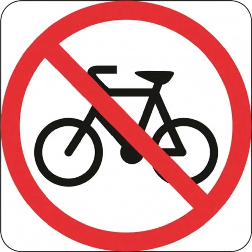 R6-10-3 Bicycles Prohibited Sign- Class 1 Reflective Industroquip