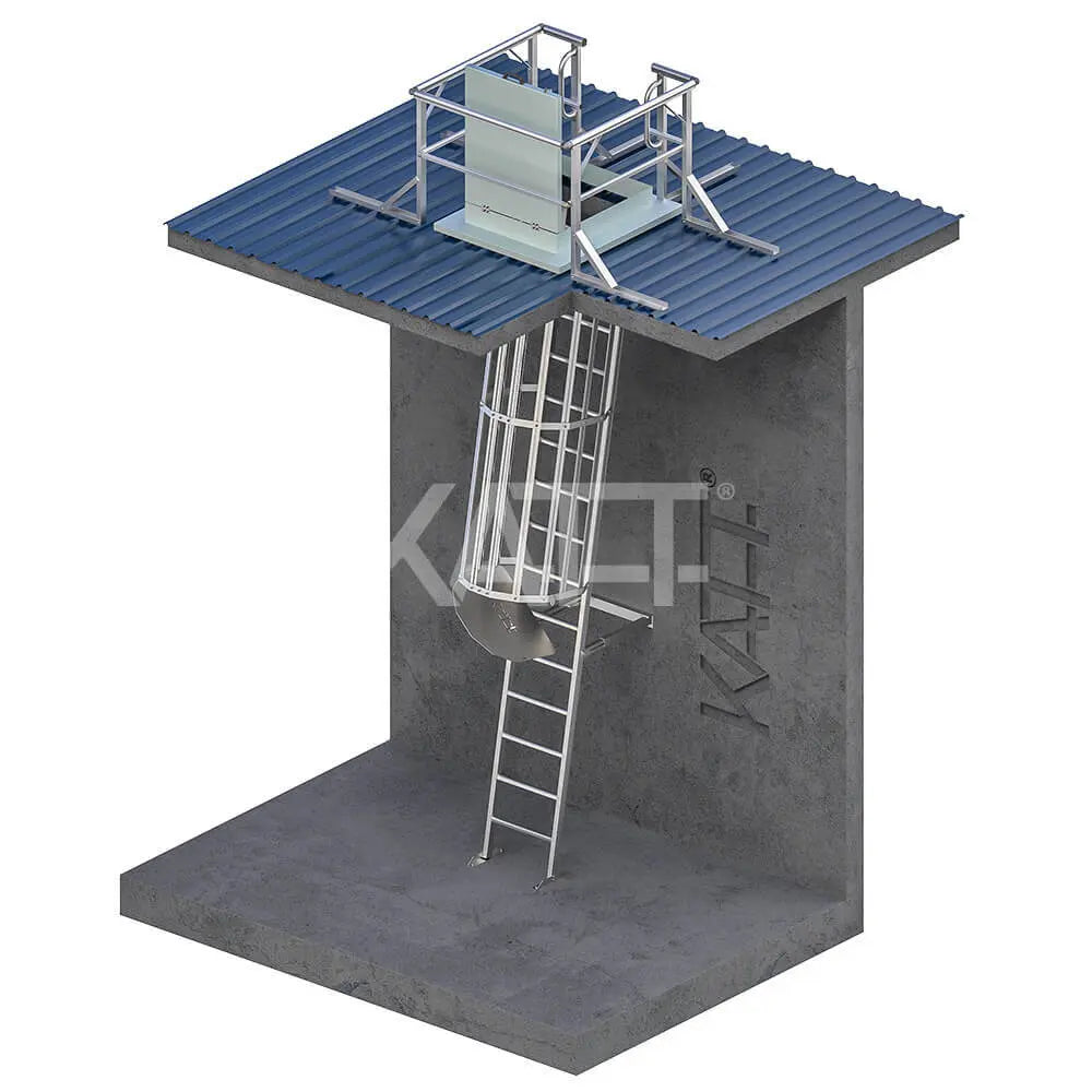 Angled Cage Ladder - Internal Access Katt