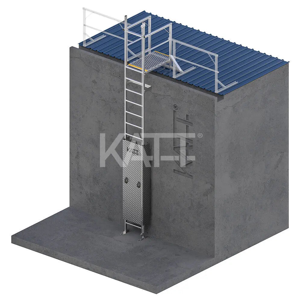Vertical Line Ladder with Grabrails and 1.0m Landing Katt