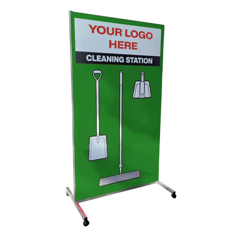 Freestanding Green 5S Cleaning Station Shadow Board Tidybord