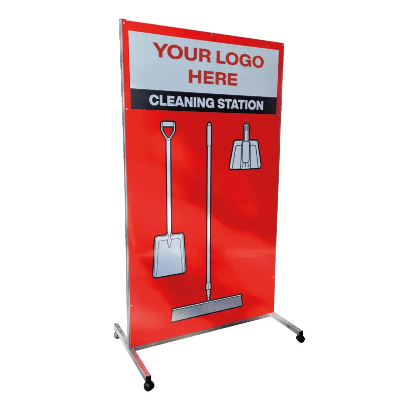 Freestanding Red 5S Cleaning Station Shadow Board Tidybord