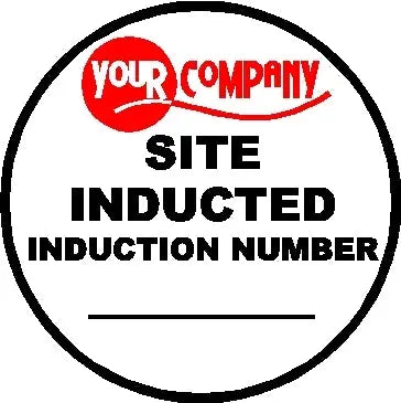 Custom Logo Printed Site Induction Decals (Pack of 100) Industroquip