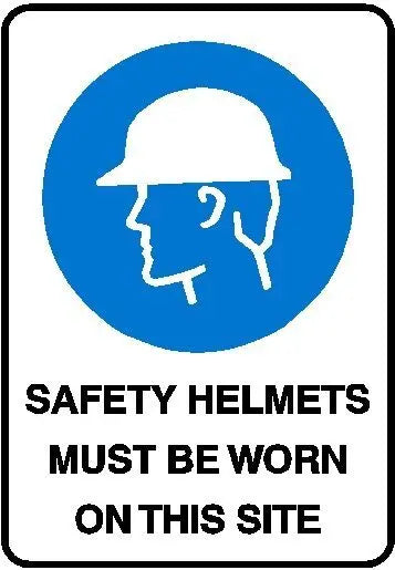 Mandatory Sign - Safety Helmets Must Be Worn On This Site Industroquip