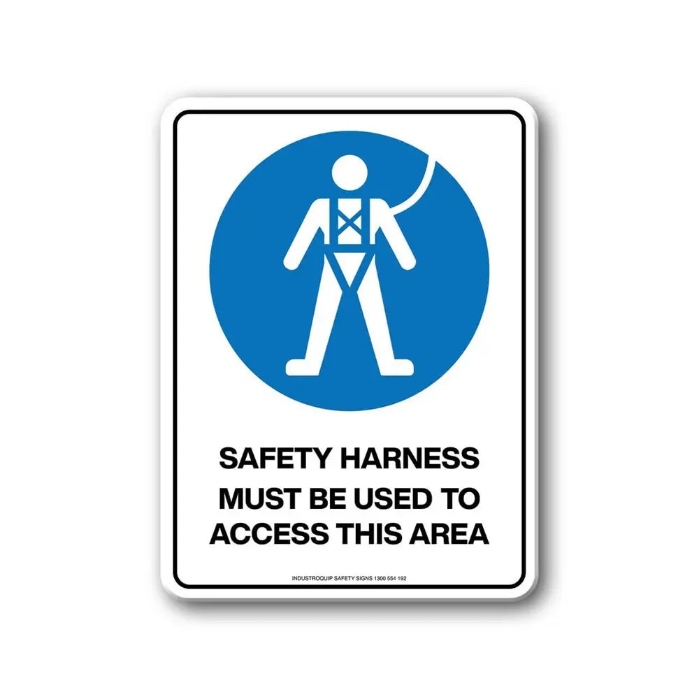 Mandatory Sign - Safety Harness Must Be Used To Access This Area Industroquip