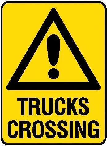 Hazard Sign - Trucks Crossing | AS/NZS 1319 Safety Signs | Industro Australia