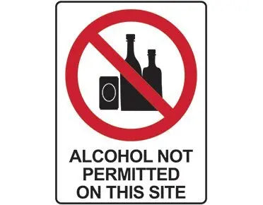 Prohibition Sign - Alcohol Not Permitted On Site Industroquip