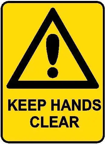 Hazard Sign - Keep Hands Clear | AS/NZS 1319 Safety Signs | Industro Australia