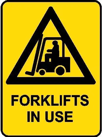 Hazard Sign - Forklifts in Use Industroquip