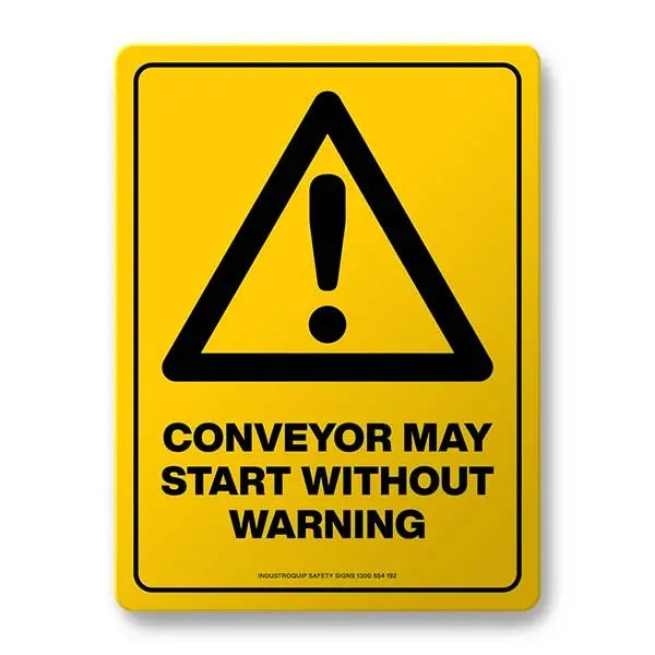 Hazard Sign - Conveyor May Start Without Warning Industroquip