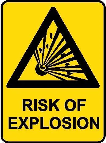Hazard Sign - Risk of Explosion Industroquip