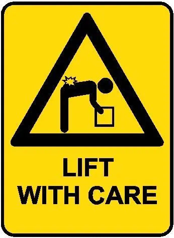 Hazard Sign - Lift With Care Industroquip