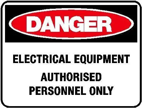 Danger Sign - Electrical Equipment Authorised Personnel Only | AS/NZS 1319 Safety Signs | Industro Australia