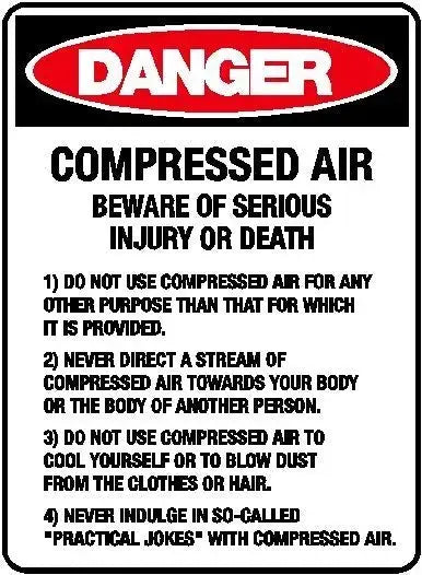 Danger Sign - Compressed Air | AS/NZS 1319 Safety Signs | Industro Australia