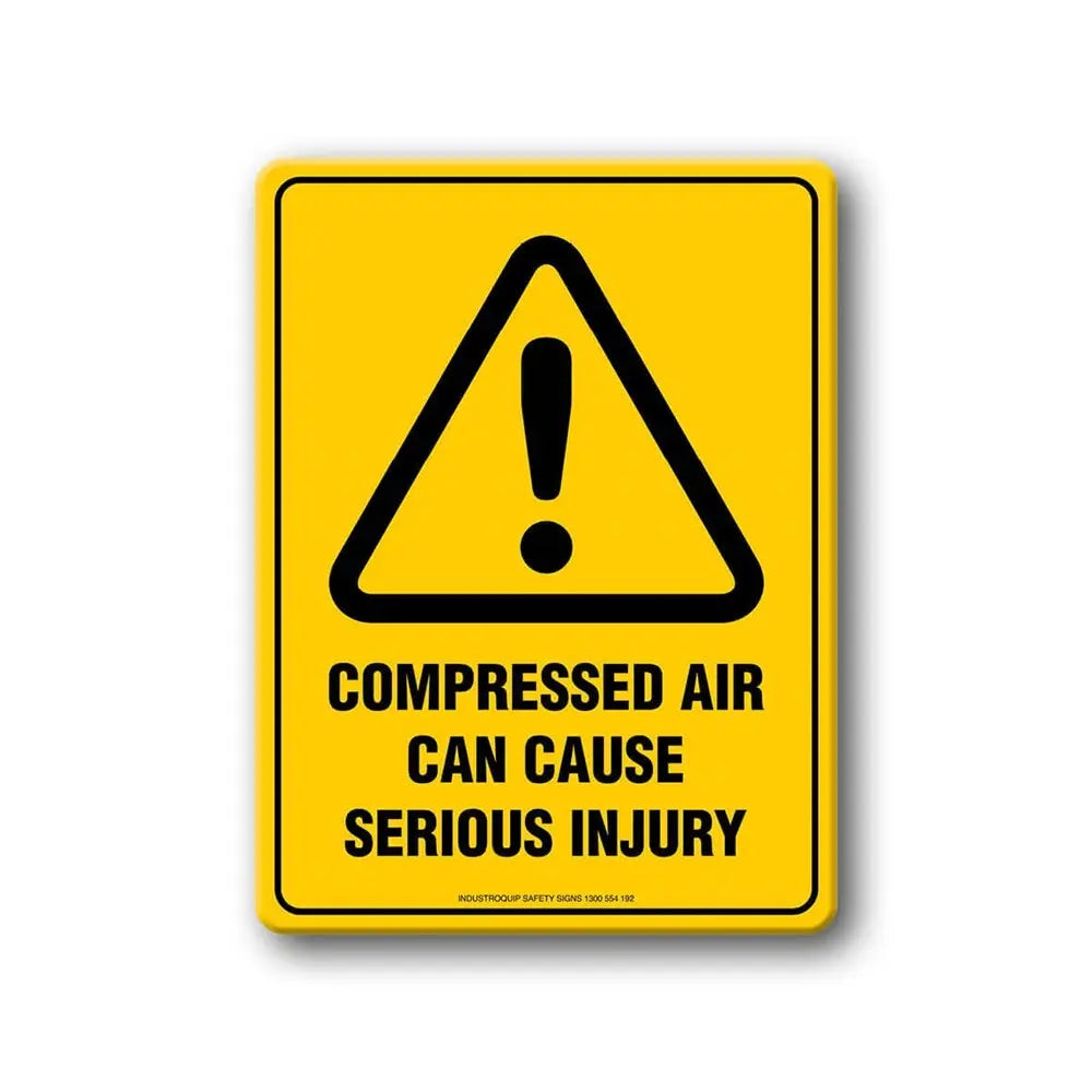Hazard Sign - Compressed Air Can Cause Serious Injury Industro