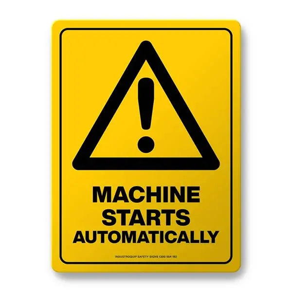 Hazard Sign - Machine Starts Automatically Industroquip
