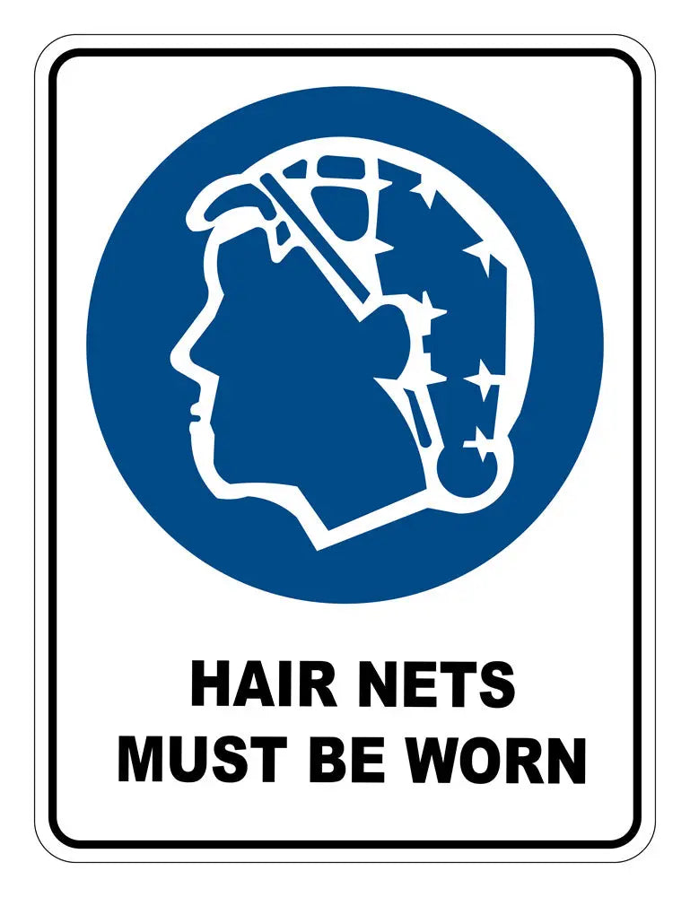 Mandatory Sign - Hair Net Must Be Worn Industroquip