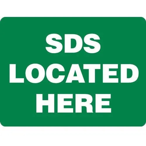 Emergency Sign - SDS Located Here Industroquip